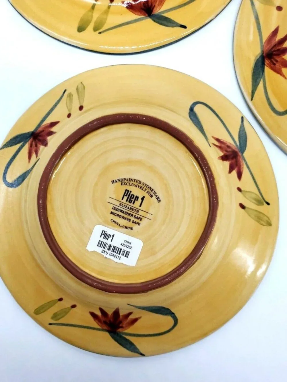 Pier 1 Hand Painted (Elizabeth) Salad Plates 8.25